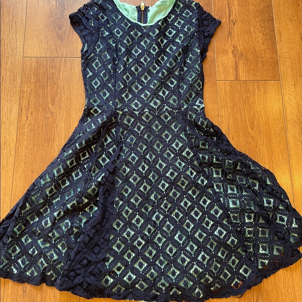 Blue and mint lace dress